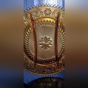 💫Vintage Indiana Tiara Amber Glass Relish/Sandwich Divided 12" Serving Platter